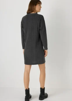 Charcoal Cable Knit Mini Dress