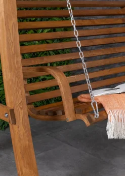 Charles Bentley 2-3 Seater Larch Wooden Garden Outdoor Swing Seat Bench Hammock