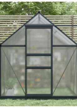 Charles Bentley Aluminium Frame Polycarbonate Greenhouse Grey (D6ft x W6.1ft)