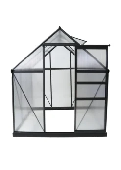 Charles Bentley Aluminium Frame Polycarbonate Greenhouse Grey (D6ft x W6.1ft)