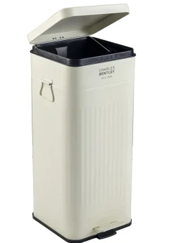 Charles Bentley Cream Square Retro Kitchen Pedal Bin