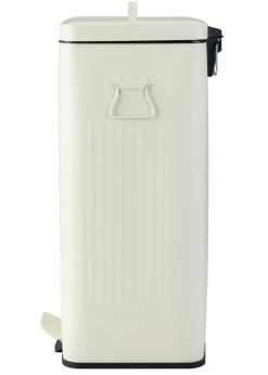 Charles Bentley Cream Square Retro Kitchen Pedal Bin