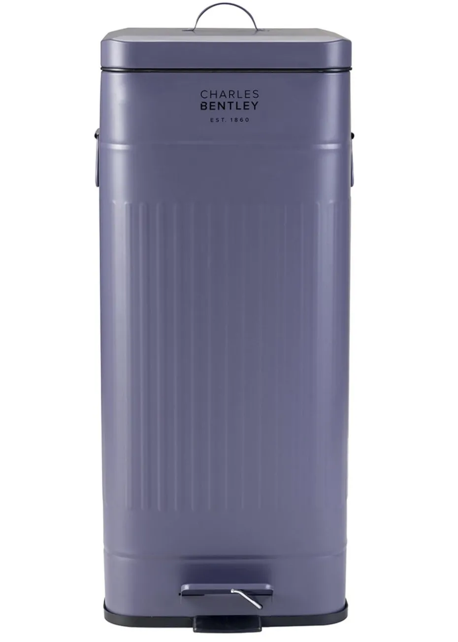 Charles Bentley Dark Blue Retro Steel Square Kitchen Bin