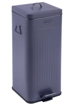 Charles Bentley Dark Blue Retro Steel Square Kitchen Bin