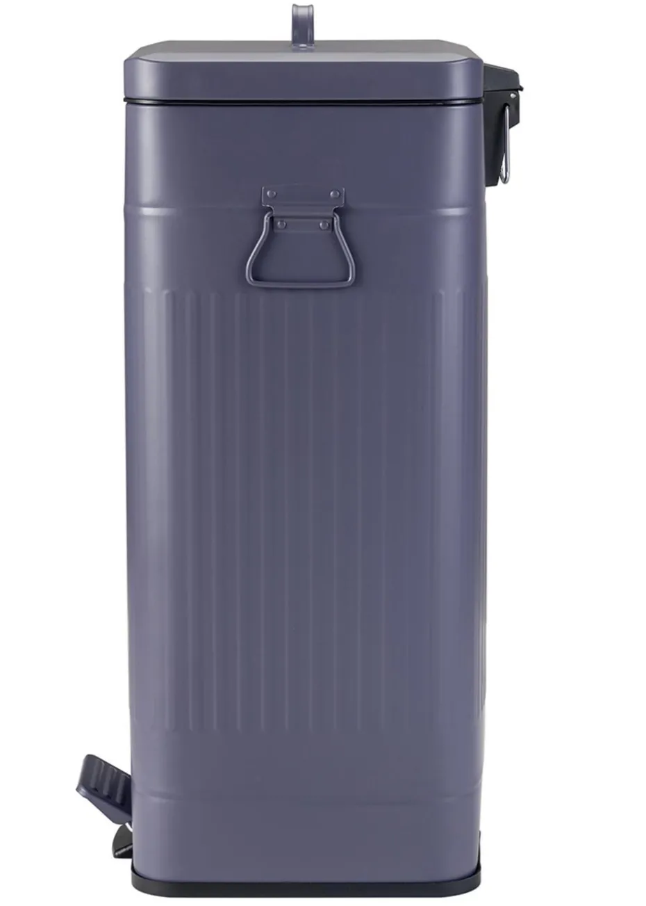 Charles Bentley Dark Blue Retro Steel Square Kitchen Bin