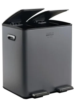 Charles Bentley Double Compartment Grey Kitchen Bin
