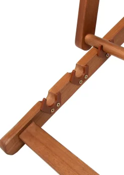 Charles Bentley Folding FSC Eucalyptus Wooden Deck Chair Beach Sun Lounger Grey