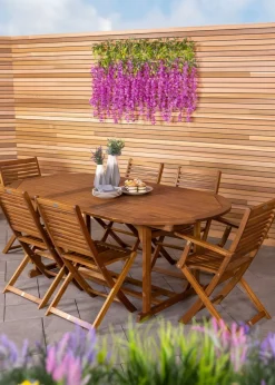 Charles Bentley FSC Acacia Hardwood Furniture Set with Extendable Table (6 Seater)