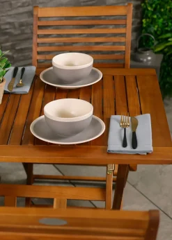 Charles Bentley FSC Acacia Hardwood Rectangular Folding Table (H74cm x W120cm x D70cm)