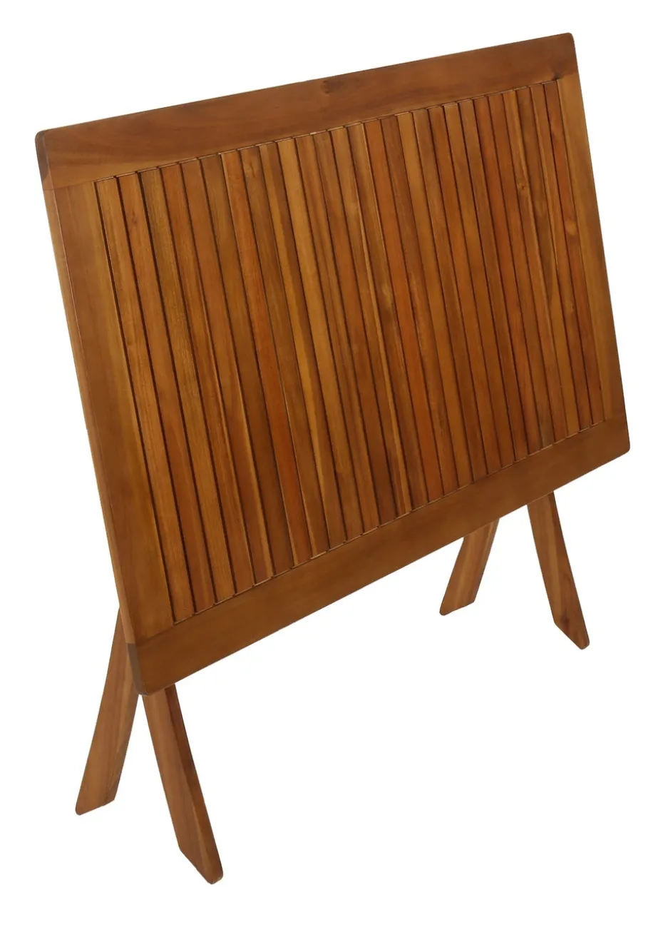 Charles Bentley FSC Acacia Hardwood Rectangular Folding Table (H74cm x W120cm x D70cm)