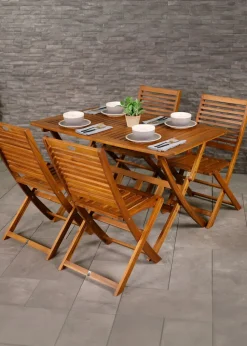 Charles Bentley FSC Acacia Hardwood 5pc Garden Furniture Set  (4 Seater)