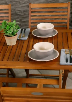 Charles Bentley FSC Acacia Hardwood 5pc Garden Furniture Set  (4 Seater)