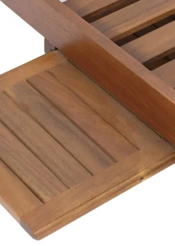 Charles Bentley FSC Acacia Wooden Reclining Sun Lounger With Pull Out Tray