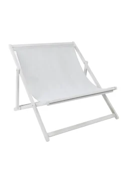 Charles Bentley FSC Certified Eucalyptus White Washed Double Deck Chair Grey