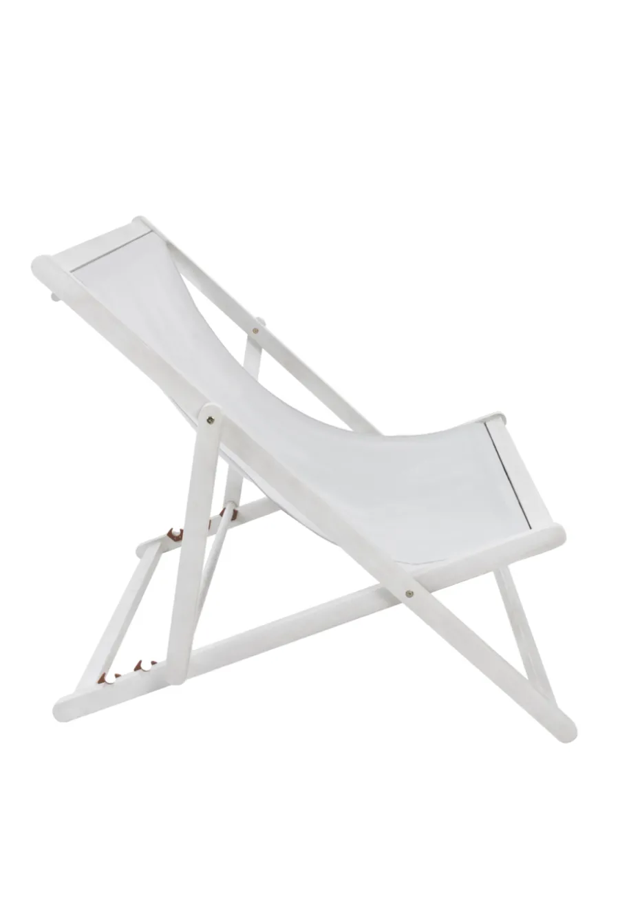 Charles Bentley FSC Certified Eucalyptus White Washed Double Deck Chair Grey