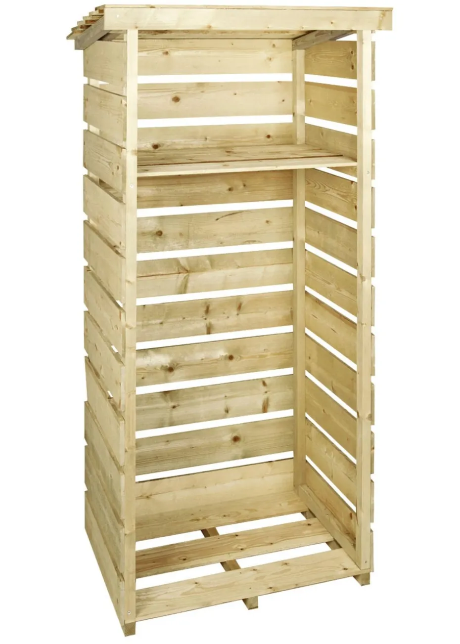 Charles Bentley FSC Certified Wooden Single Tall Log Store