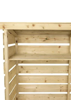 Charles Bentley FSC Nordic Spruce Wood Double Log Store Firewood Storage Heavy