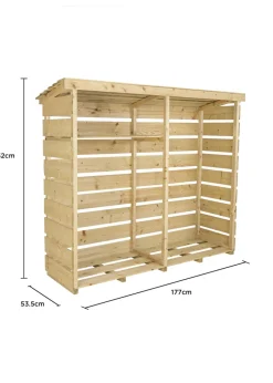 Charles Bentley FSC Nordic Spruce Wood Double Log Store Firewood Storage Heavy
