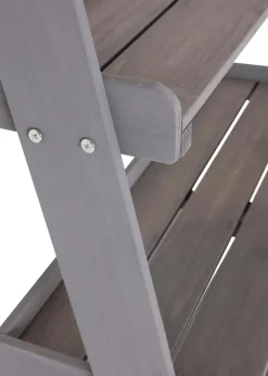 Charles Bentley FSC Wide Wooden Ladder Planter Grey 3 Shelves (H110cm x D33cm x W79cm)