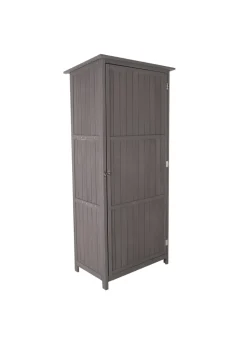 Charles Bentley FSC Wooden Storage Shed Grey Tall Outdoor