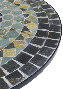 Charles Bentley Garden Blue Mosaic Dining Set With Folding Chairs Patio (5 Piece)