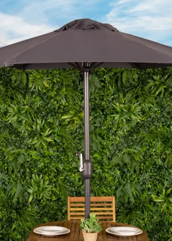 Charles Bentley Garden Patio Market Umbrella Parasol Crank Function Grey