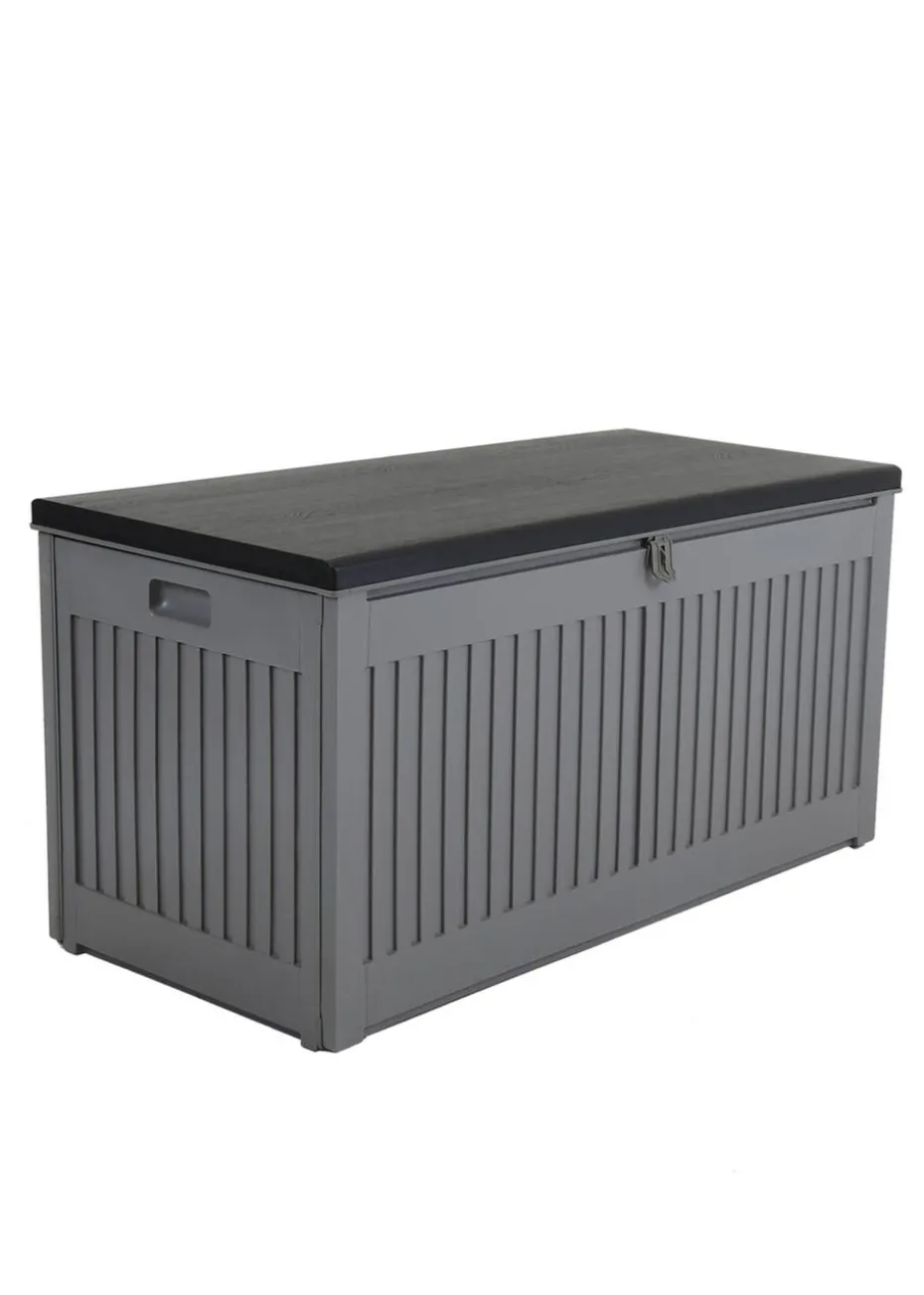 Charles Bentley Grey and Black Outdoor Plastic Storage Box