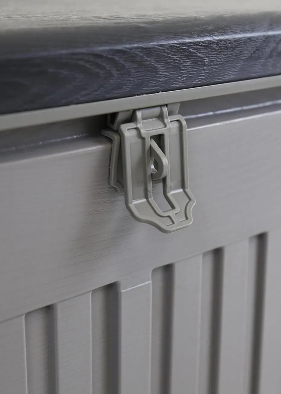 Charles Bentley Grey and Black Outdoor Plastic Storage Box