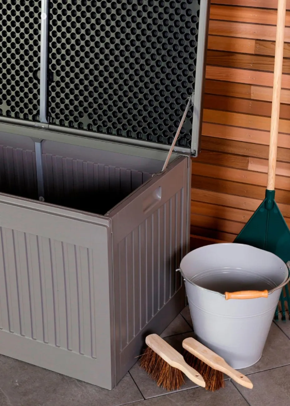 Charles Bentley Grey and Black Outdoor Plastic Storage Box
