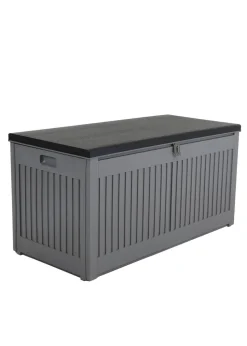 Charles Bentley Grey and Black Outdoor Plastic Storage Box