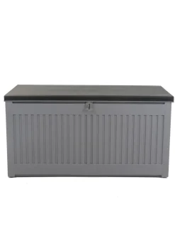 Charles Bentley Grey and Black Outdoor Plastic Storage Box