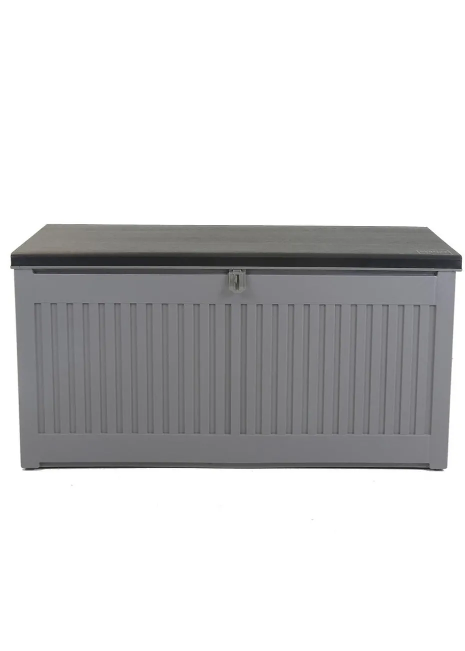 Charles Bentley Grey and Black Outdoor Plastic Storage Box