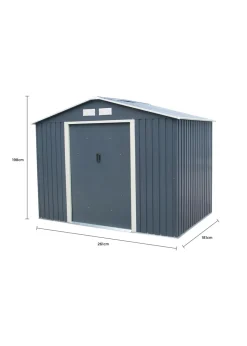 Charles Bentley Grey Metal Garden Storage Shed Zinc Floor Frame (W8ft x D6ft)