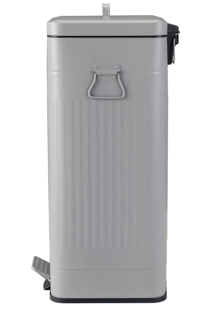 Charles Bentley Grey Retro Steel Square Kitchen Bin Light