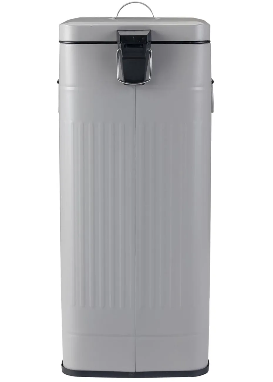 Charles Bentley Grey Retro Steel Square Kitchen Bin Light