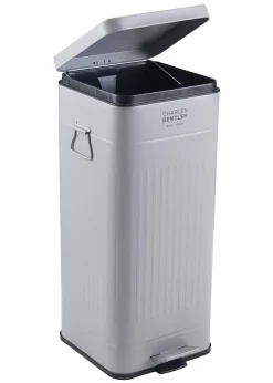 Charles Bentley Grey Retro Steel Square Kitchen Bin Light