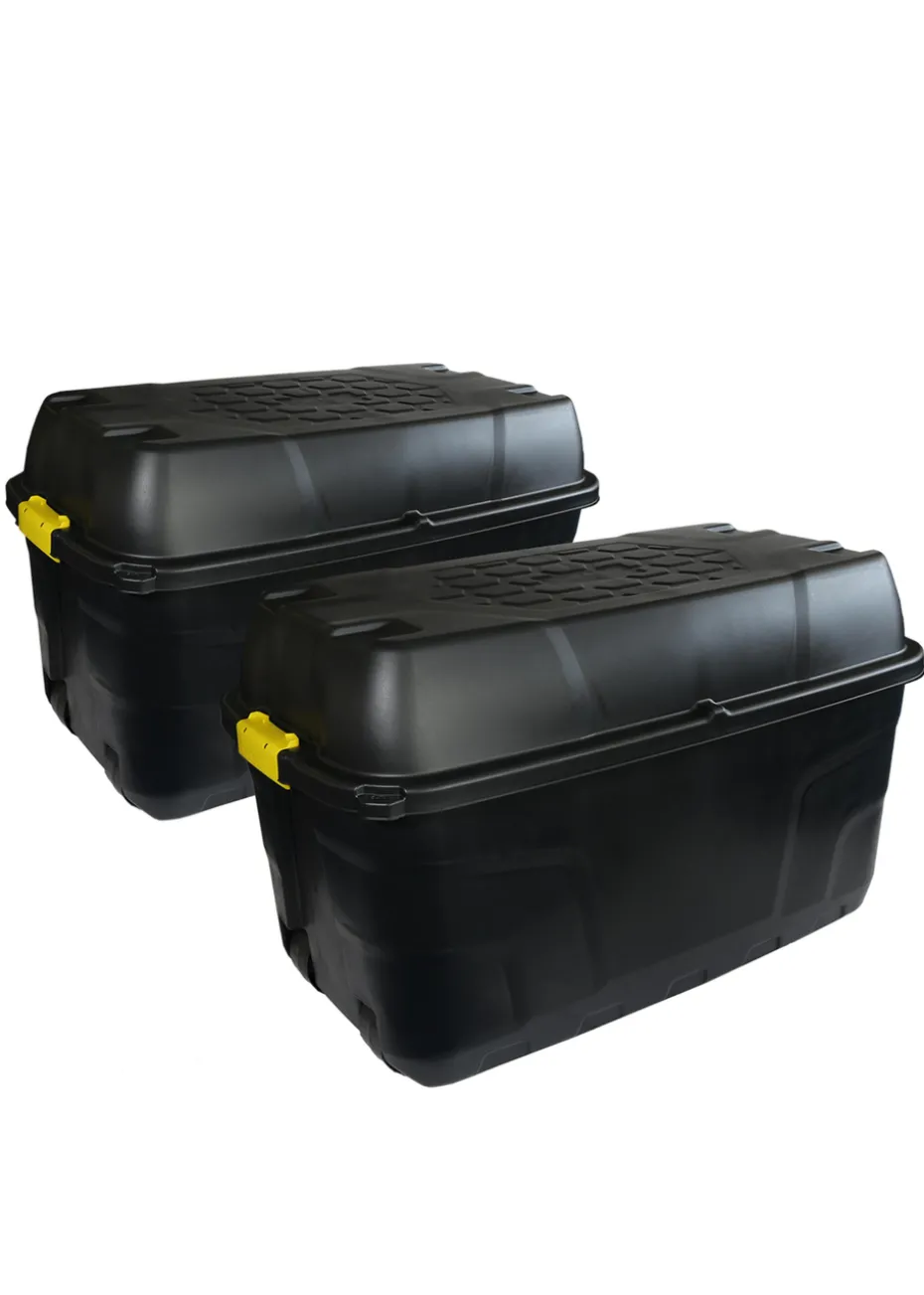 Charles Bentley Heavy Duty Trunk on Wheels Black