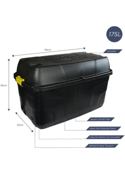 Charles Bentley  Heavy Duty Trunk on Wheels Black