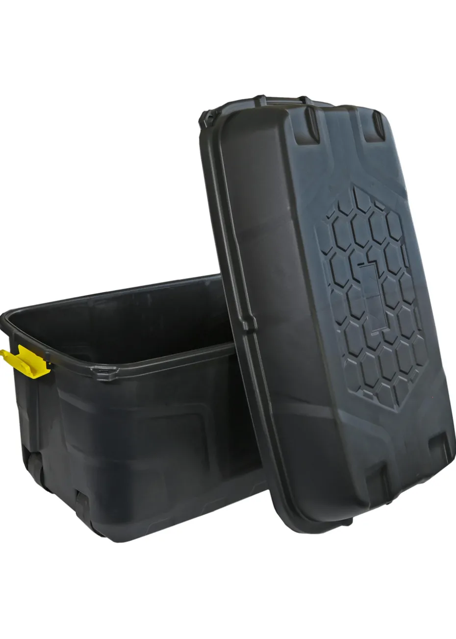 Charles Bentley Heavy Duty Trunk on Wheels Black