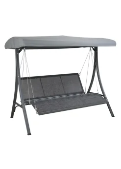 Charles Bentley Lounger Swing Chair for Garden or Patio Grey (3 Seater)
