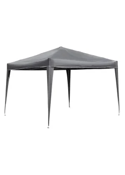 Charles Bentley 3m x 3m Pop Up Garden Patio Gazebo Garden Marquee Grey