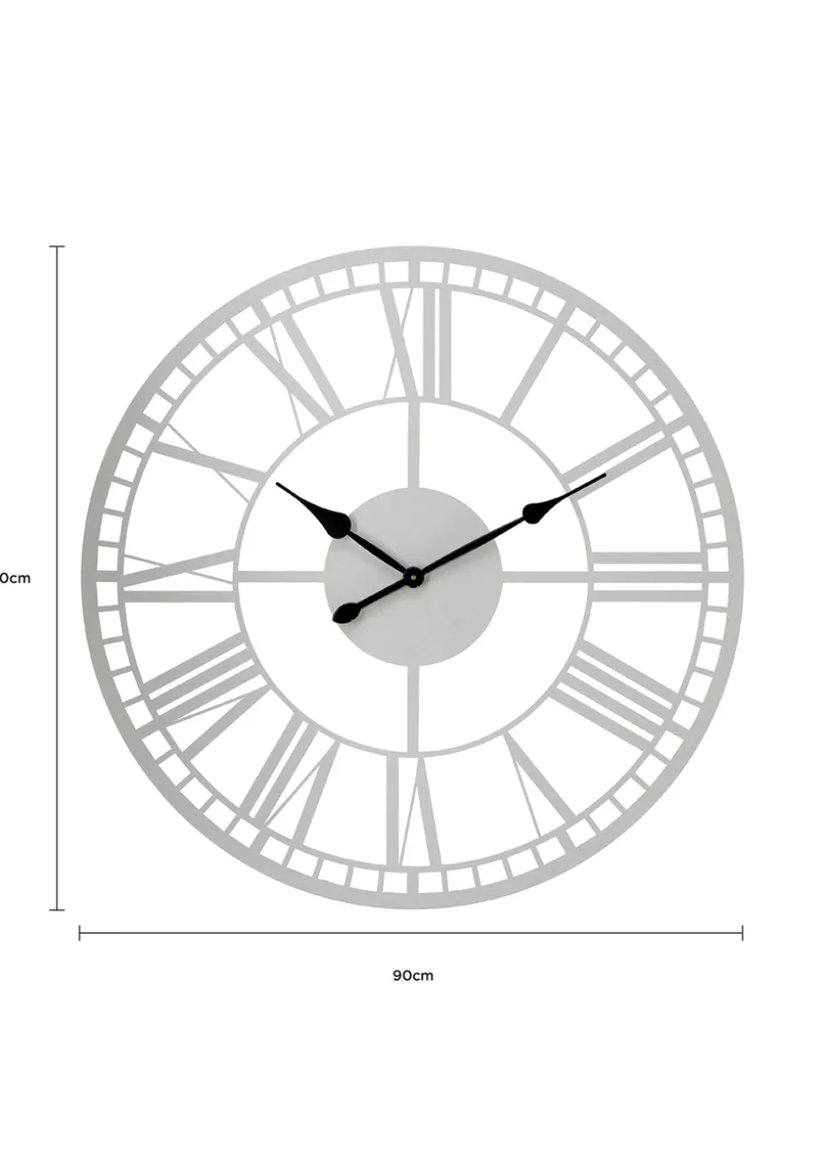 Charles Bentley Malham Indoor Outdoor Round Skeleton Wall Clock (Dia. 90cm)