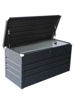Charles Bentley Metal Storage Chest w/ Lock & Key Waterproof Seal Hydraulic Lid (H62cm x L132cm x W61cm)