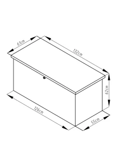 Charles Bentley Metal Storage Chest w/ Lock & Key Waterproof Seal Hydraulic Lid (H62cm x L132cm x W61cm)