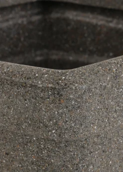 Charles Bentley Pair of Trojan Square Granite Planters Grey Plastic (Dia. 33cm)