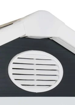 Charles Bentley Plastic Storage Shed Grey Small Roof Outdoor Tall (L4.4ft x W3.4ft)