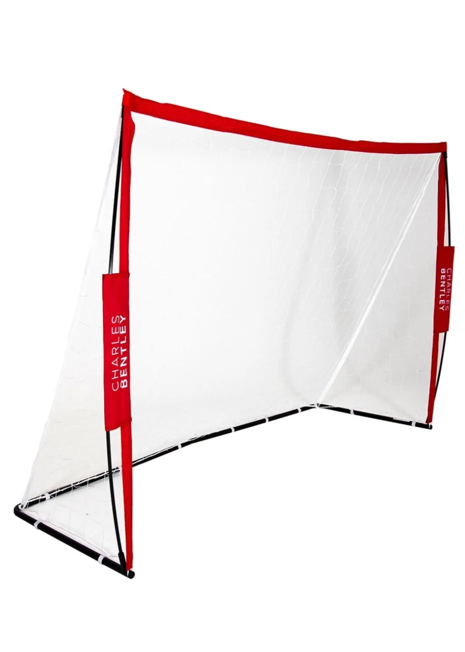 Charles Bentley Portable Foldable Red Football Kick Goal With Carry Bag (H5 x D2.5 x W7ft)