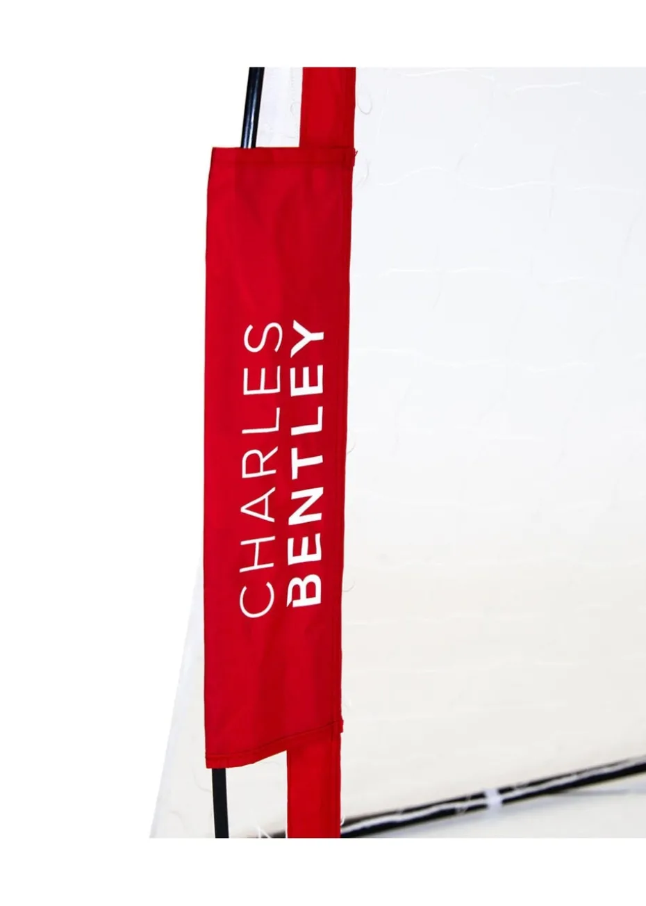 Charles Bentley Portable Foldable Red Football Kick Goal With Carry Bag (H5 x D2.5 x W7ft)