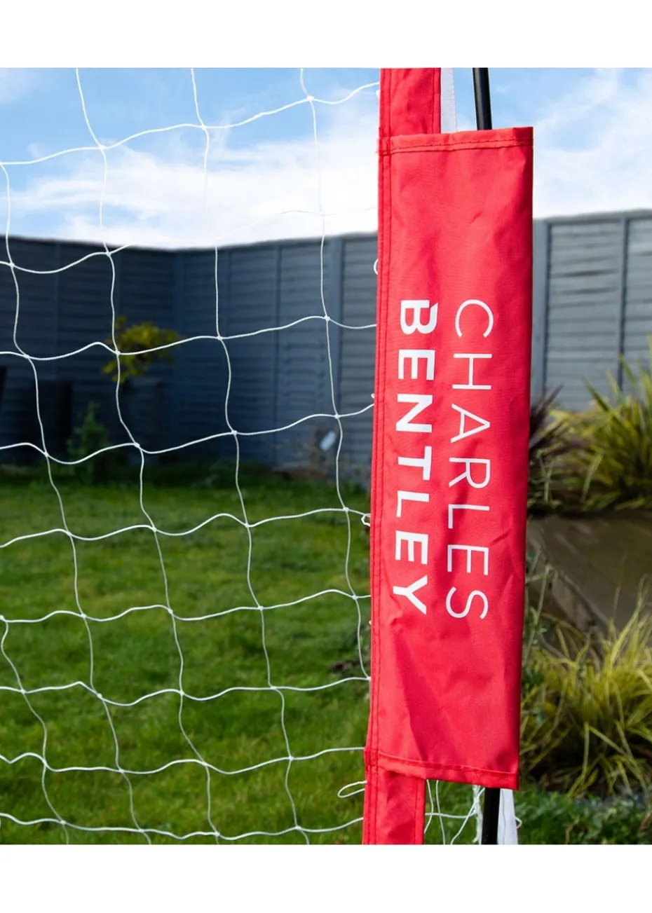 Charles Bentley Portable Foldable Red Football Kick Goal With Carry Bag (H5 x D2.5 x W7ft)