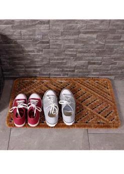 Charles Bentley 29.5" Natural & Wire Boot Scraper Twist Door Mat